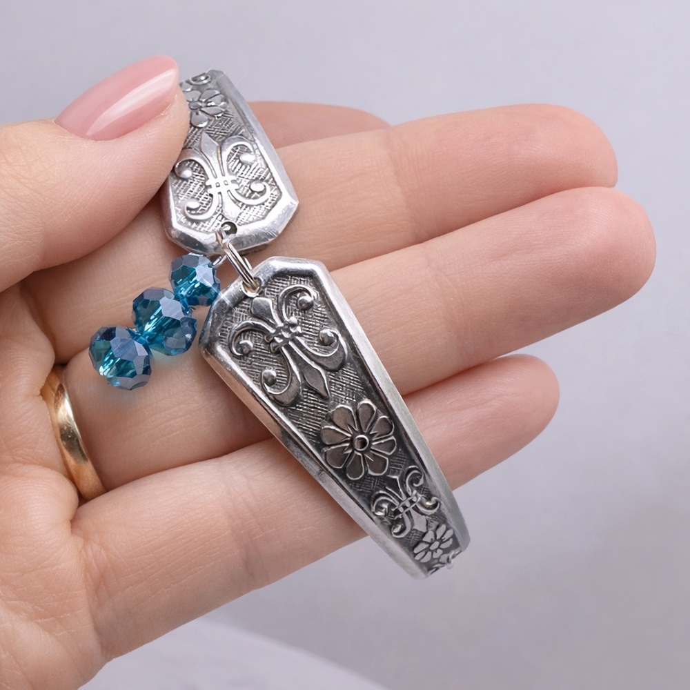 Vintage spoon bracelet handmade set stainless steel adjustable size